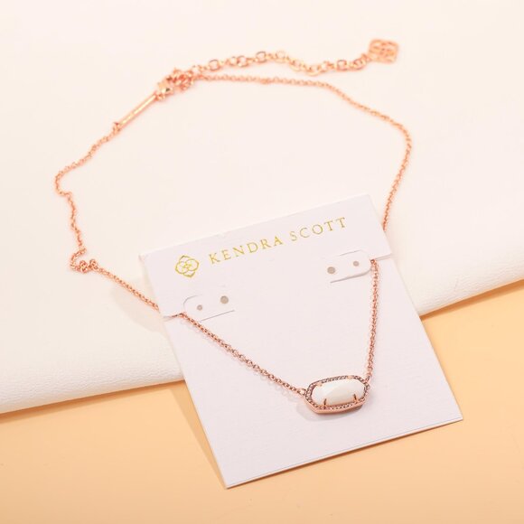 NEW Kendra Scott Elisa Rose Gold Ivory Pearl Necklace - Picture 2 of 3